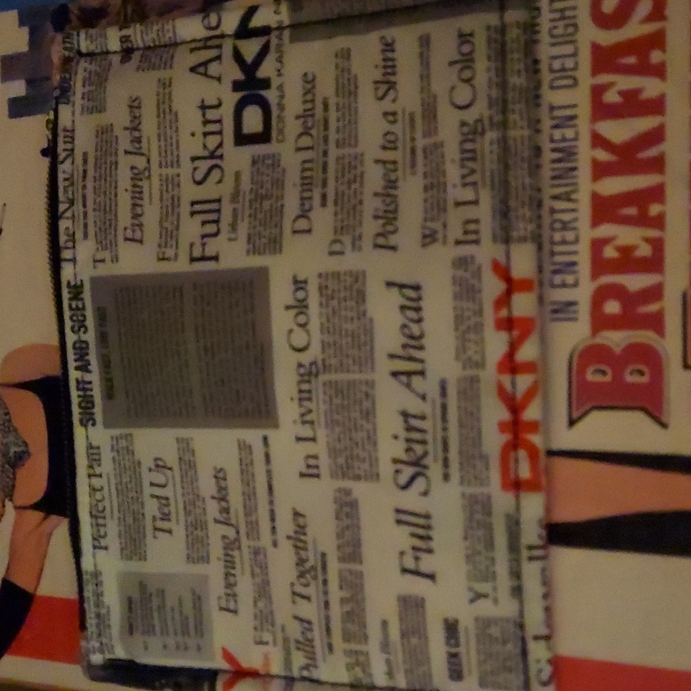 DKNY Newsprint Clutch